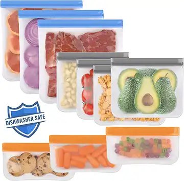 Bolsas de silicona de grado alimentario para congelar y transportar