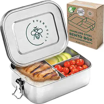 Fiambreras (bento boxes) de acero inoxidable para comer fuera