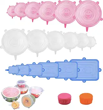 Tapas de silicona platino reutilizables y ajustables