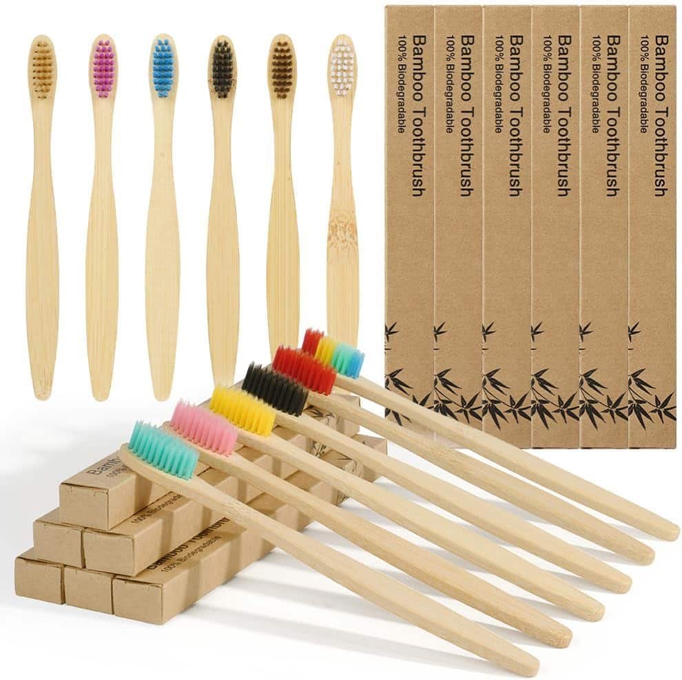 Kit de Cepillos de Dientes de Bambú Biodegradables